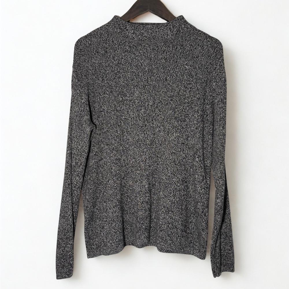 Karen Scott Black and Gray‎ Mockneck Sweater